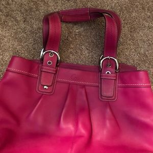 Large hot pink coach purse